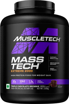 Muscletech Mass Tech Extreme 2000 High Protein Food For Weight Gain Weight Gainers/Mass Gainers