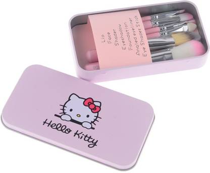 Hello Kitty High Quality MakeUp Brushes With Pink Tin Box