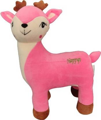 Lil'ted Huggable Cute Darling Deer Soft Plush Stuffed Animal Soft Toy for Kids Pink  - 35 cm