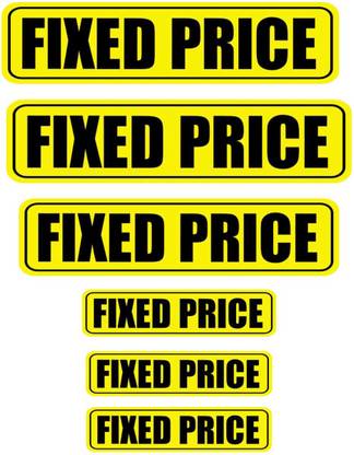 HindK 12.7 cm Vinyl Stickers Pack Of 6| FIXED PRICE STICKER | Sticker For MALL & SHOPS Self Adhesive Sticker