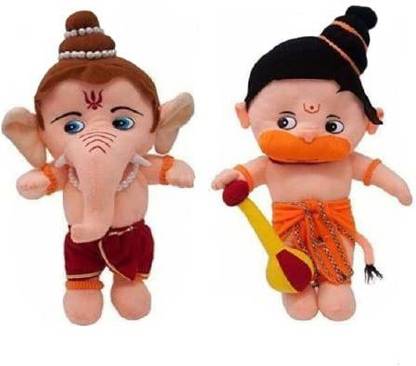 abhishek trading company Ganesha & Krishna Sphdplus Fluffy Feel For Germs - Pack Of 2 (Multicolor)  - 25 cm
