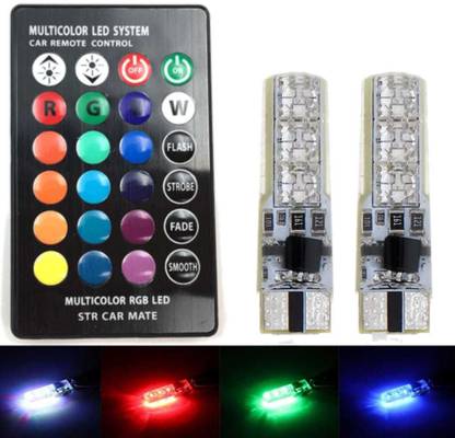 UBS T10 Remote Parking Light With Multi Color System Car Parking Light Motorbike, Car LED for Bajaj (12 V, 2 W)