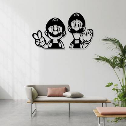 Artrooms Mario & Luigi Metal Wall Art - Wall Decoration | Wall Hanging (44x25 inch)