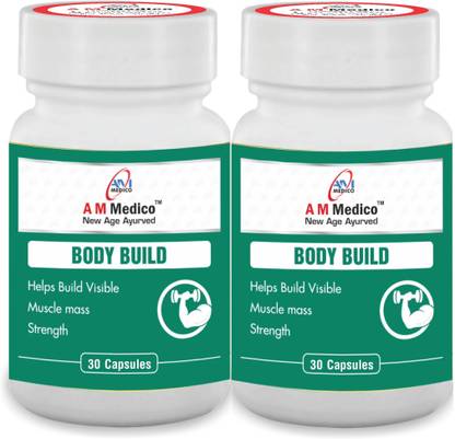 A M Medico Body Build Ayurvedic Muscle Gain Stamina and Ashwagandha 30 Capsules