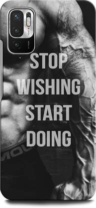 INTELLIZE Back Cover for Mi 10T Pro GYM, FITNESS, WORKOUT, STOP WISHING START DOING