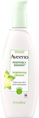 Aveeno Positively Radiant Brightening Cleanser For Face, 6.7 Fl. oz. Face Wash