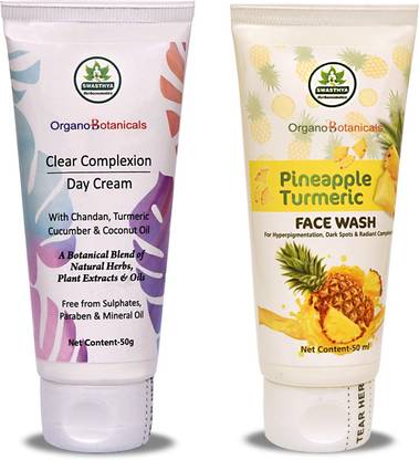 organobotanicals Clear Complexion Day Cream + Pineapple Turmeric Face Wash