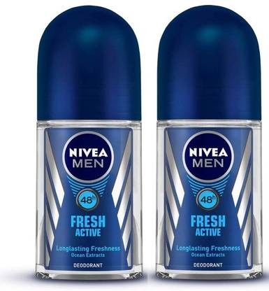 NIVEA MEN FRESH ACTIVE DEODORANT ROLL-ON EACH 50ML Set of=2 Deodorant Roll-on  -  For Men