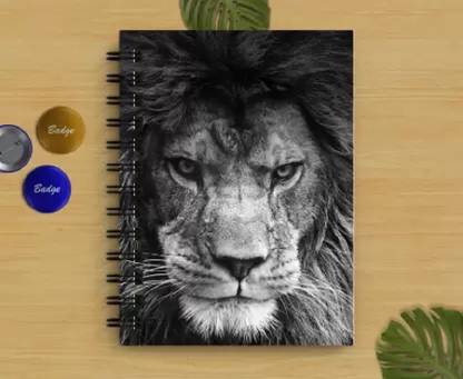 DI-KRAFT Lion Printed Regular Notebook A5 Diary Unruled 160 Pages