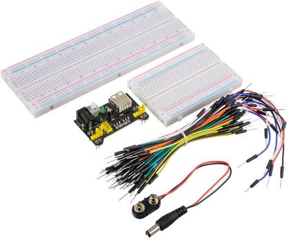 EPICTAC Breadboard Kit with Power Supply Module Jumper Wires Battery Clip Educational Electronic Hobby Kit