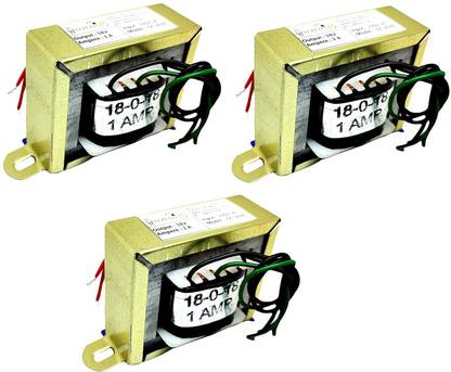 INVENTO 3Pcs 18V 1A 18-0-18 Transformer Copper Winding 220V AC to 18V AC Automotive Electronic Hobby Kit