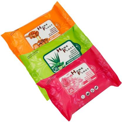 Home Float Soft Hydrating Face Wipes | Alcohol Free (Rose, Aloe-Vera Cucumber)
