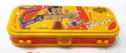 Teeshubh Chota Bheem Double side Plastic Pencil Box (Set of 1, Multicolor) Geometry Box