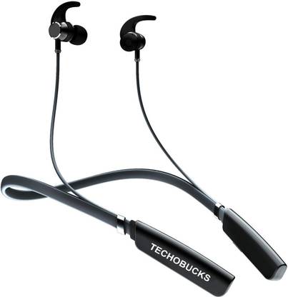 Techobucks 3D Bass 30 Hours Playtime Bluetooth Neckband Waterproof (IPX5) Headset Bluetooth