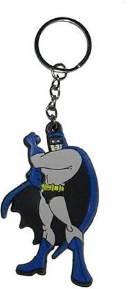 kitton Rubber Material Batman Key Chain Key Ring Single Sided for All Bike or Car-Blue Key Chain