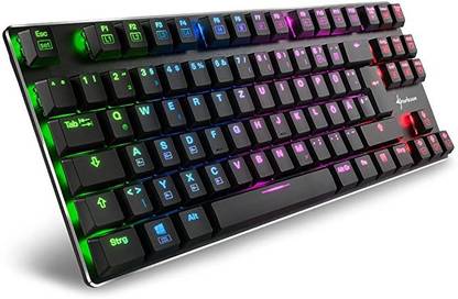 Sharkoon shark purewriter tkl rgb red Wired USB Laptop-size Gaming Keyboard Compatible with Desktop, Laptop, Mac