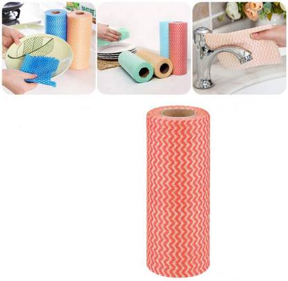 MadhuramZone Woven Fabric Disposable Handy Wipe Cleaning Cloth Roll
