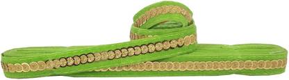De-Ultimate CWG0344 (9mtr & Width:2cm) Green Gota Kinari Velvet Sitara Patti Trim Saree Suit Border Lace Reel