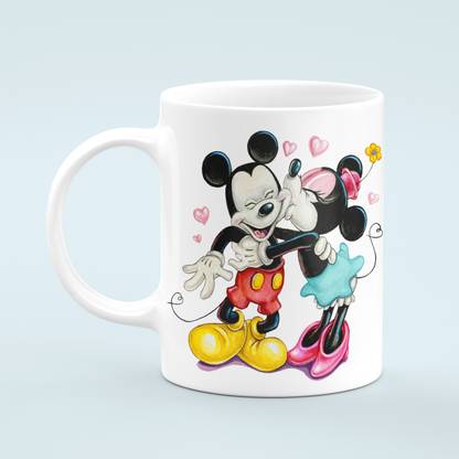 SAG Mickey Mouse & Minnie Mouse Kiss Cartoon Ceramic Coffee Mug