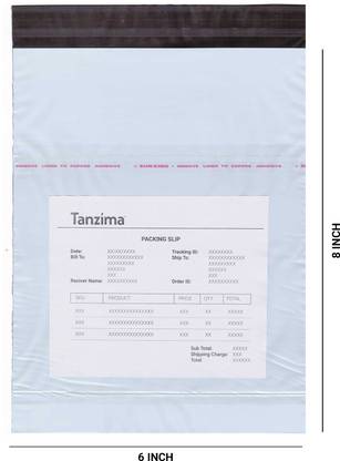 Tanzima Plain Tamper Proof Courier Bag With Document Pouch Jacket (POD), use as Envelopes/Cover/Security Bag/Mailer/Mail Bag etc, Size 6 X 8 Inches, Pack of 100