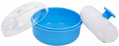 WEEPER Powder Container Soft Touch for Baby Talcum Powder Storage Puff Box Blue