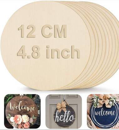 LOAM Plus 10 PCS Circle MDF Slices Veneer of 12x12 Cm and 2.5 mm Thick For Painting. Printing Blocks