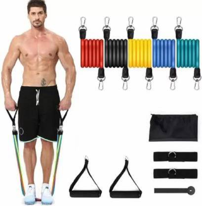 swarmshop 11Pc Resistance Bands Elastic Rubber Rope Sport Expander Bodybuilding Exercise Resistance Tube