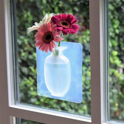 skyunion 0.508 cm Wall Hanging Silicone \ \\\Sticky Vase on Wall - Flower Vase Small Decoration Chalkboard Sticker