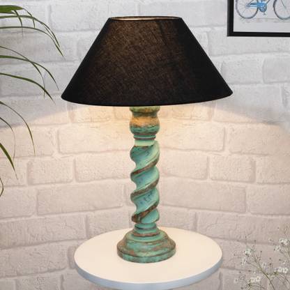 Homesake Signature Rustic Rope Algae Table Lamp With Black Cone Shade Table Lamp