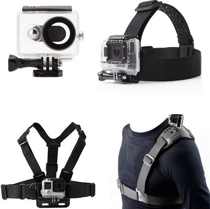 quikprof Yi1 Case,Chest Strap,Shoulder Strap And Head Strap For Gopro Underwater Camera Housing
