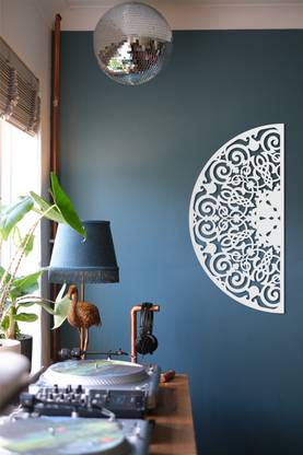 EES Metal Wall Décor,Half Circle Design-white