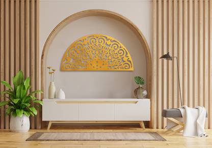 EES Metal Wall Décor,Half Circle Design-gold