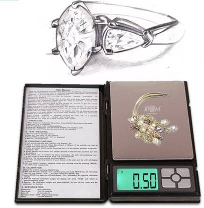 NIVAYO 600 x 0.01g Notebook Series Digital Scale with 5 Digits LCD Display(Black) Weighing Scale (Black) TM-120 Weighing Scale