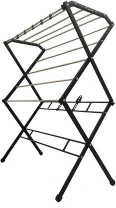 DRY LINE Steel Floor Cloth Dryer Stand - CROSS FOLDING WITH STAINLESS STEEL RUST PROOF RODS
