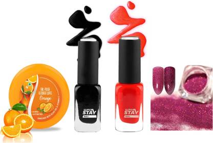 Latixmat NAIL POLISH SUPER STAY , MULTI USE GLITTER EYE SHADOW POWDER WITH NAIL PAINT REMOVER