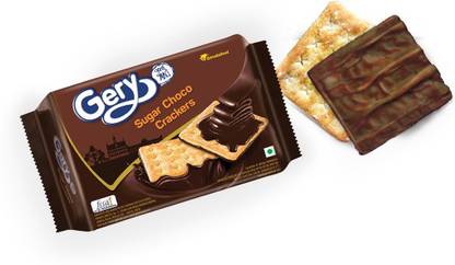 Gery Gone Mad Sugar Choco Crackers - Chocolate Coated Biscuits - 12 Pieces in One Pack Cream Cracker Biscuit
