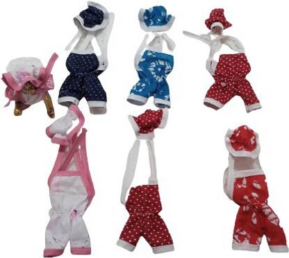 Kanha set of 6 laddu gopal ji cotton jump suit(size 0to1) Dress