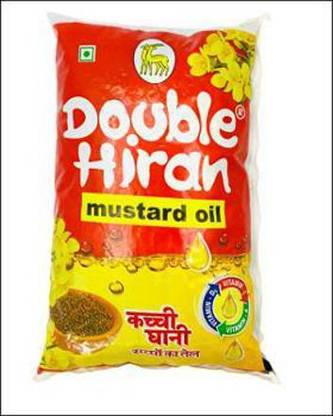 double hiran Kachi Ghani Mustard Oil Pouch