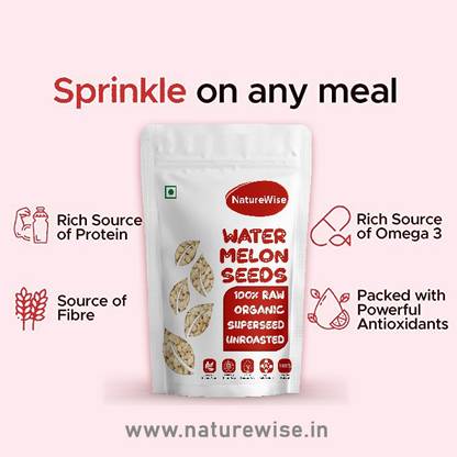 Naturewise Raw Watermelon Seeds, High Protein, Healthy Seeds for weight loss 50-G Watermelon Seeds