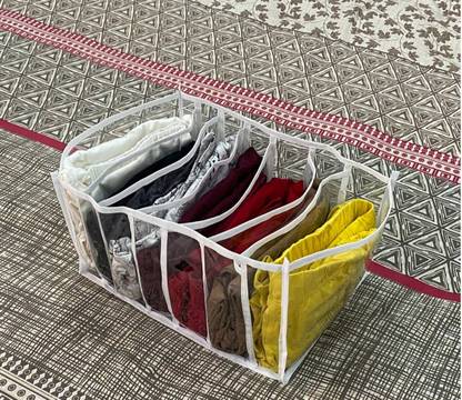 Addyz Legging Kit 7 Grid Drawer & Closet Storage Legging Kit ,Organizer - Transparent PVC Storage Storage
