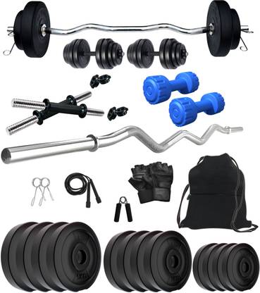 Adrenex 40 kg PVC COMBO 3 With PVC Dumbbells Home Gym C...