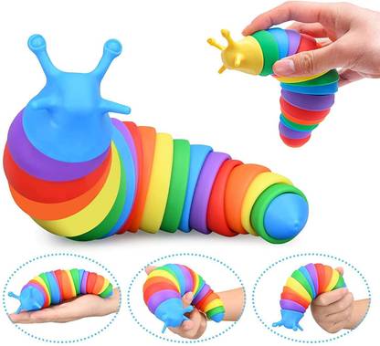 coolcold Slug Fidget Toys, Stress Relief Toys, Sensory Toys for Kids, Sound Making (19cm)