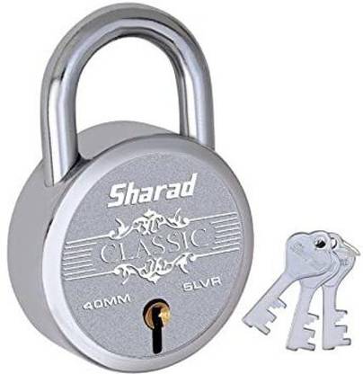 Sharad Round 40mm Steel Single Locking, Lever Padlock with 3 Key Padlock