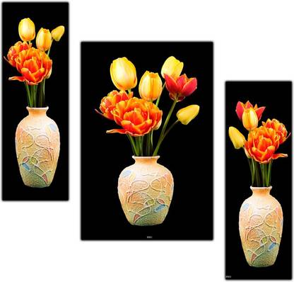 pnf Poster and Frame Floral Flower Wall Painting MDF Panel | Best Gifting Option Digital Reprint 18 inch x 12 inch Painting