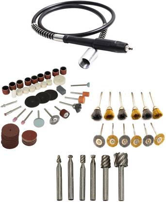 Digital Craft Grinder Shaft 105Pc Rotary Tool Set 12Pc Wire Brush 6pc HSS Rotary Burs Rotary Tool