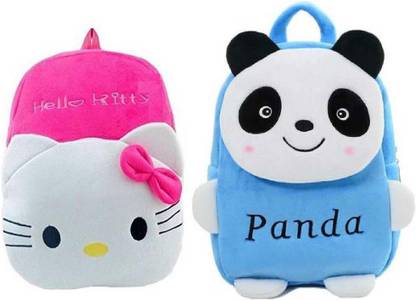 AK INTER School Bag kitty Panda Soft Plush Backpacks Cartoon Baby Boys/Girls Plush Bag School Bag