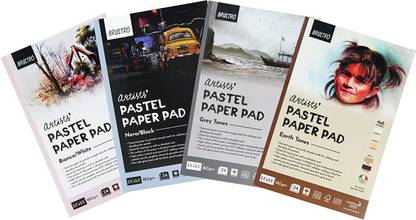 Radhikawold Artists' Pastel Paper Pad, Set of 4, 24 Sheets (160 GSM) Each Sketch Pad