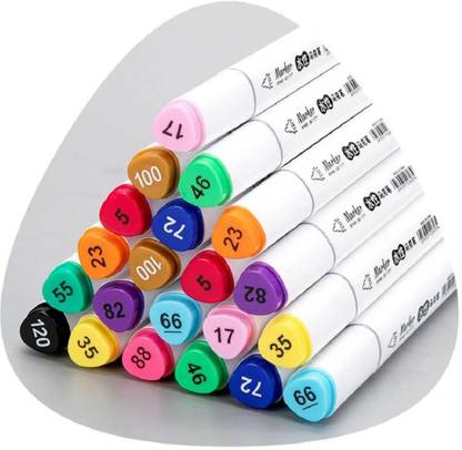 KRITI CREATION Drawing Markers Fine and Chisel Tip Maker Set of24
