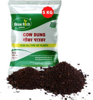 GrowRich 100% Organic And Sand Free Cow Dung Manure, Fertilizer, Potting Mixture