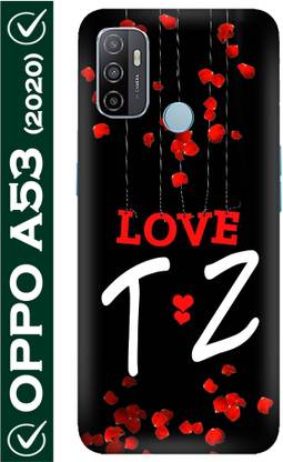 FULLYIDEA Back Cover for OPPO A53, OPPO CPH2127, OPPO CPH2131, Letter T, Alphabet T, Name T, Letter T Wit